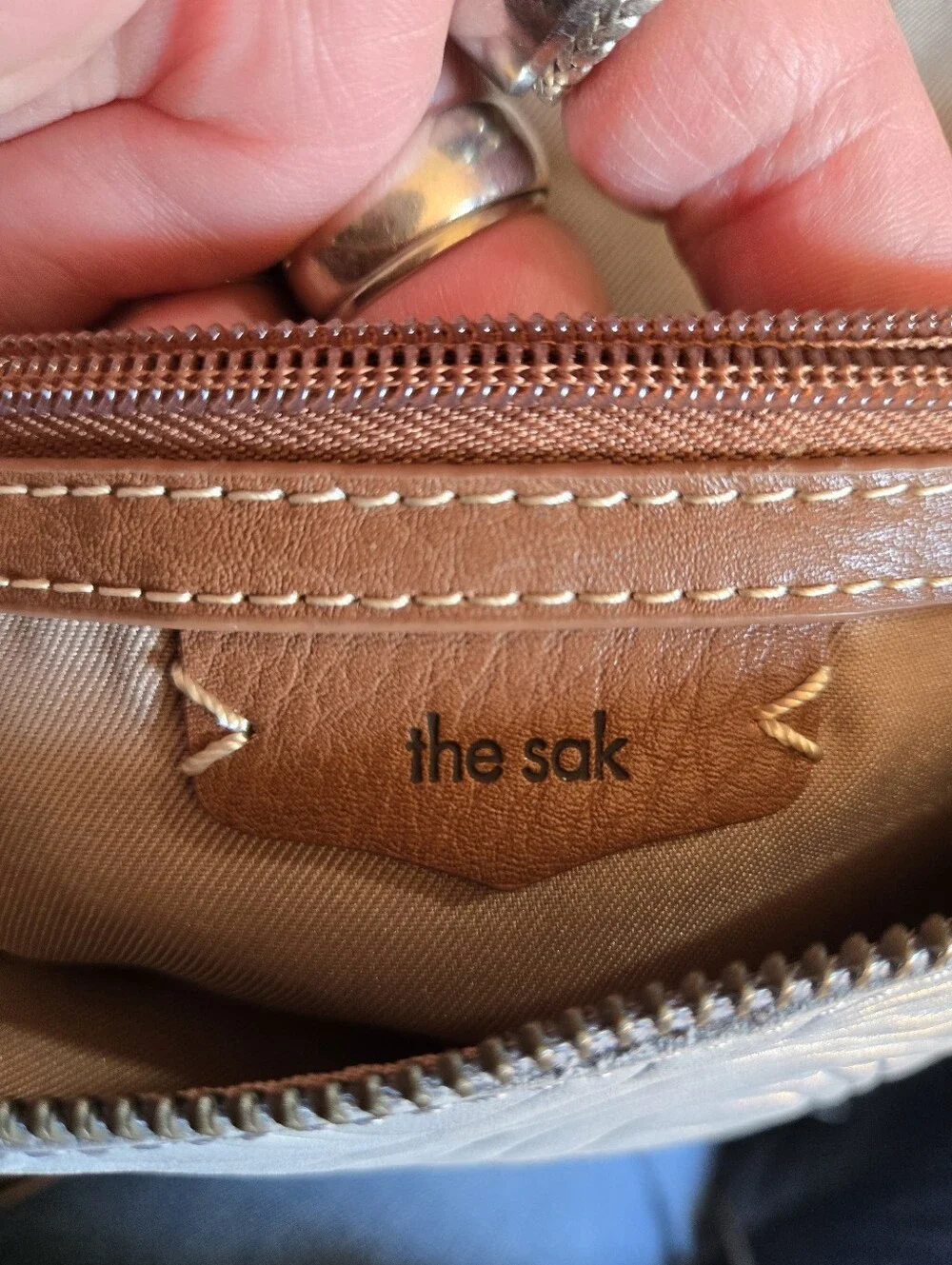 The Sak Light Blue Embossed Leather  Crossbody Bag NWOT